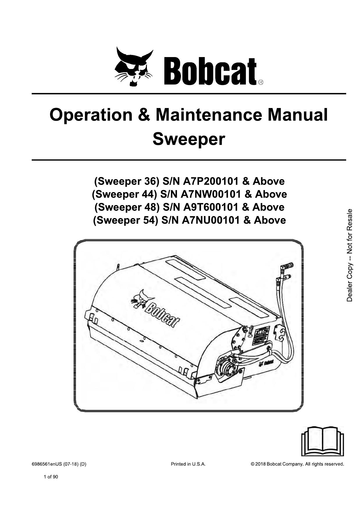 Sweeper Attachment Operation & Maintenance Manual Bobcat